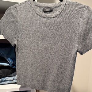 nuuds Ribbed Sweater Mini Tee - Gray